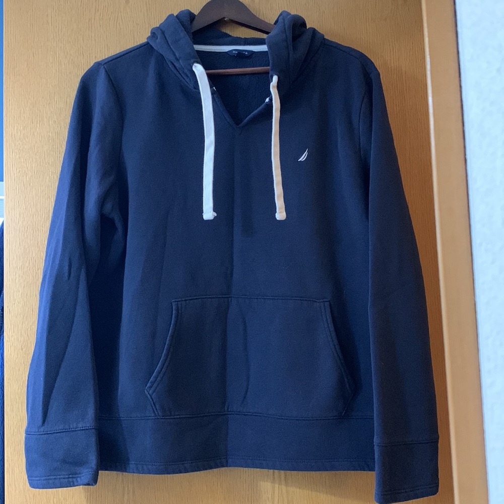 Nautica Navy Hoodie Hooded Sweatshirt-M